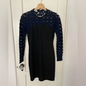 UKE dress blue and black embroided
